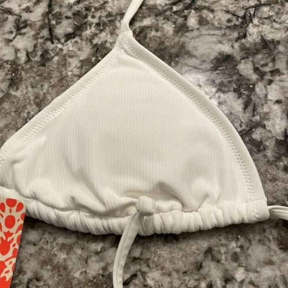 New Free Prople White Triangle Bikini Top Small